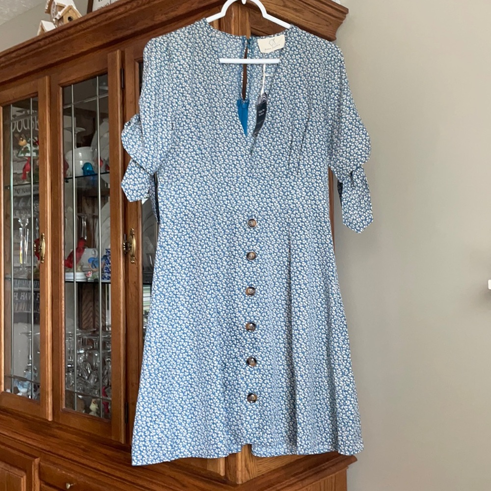 Floral 3/4 Length Sleeve Midi Dress